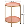 thumbnail image 2 of Mesa auxiliar HollyHome redonda dorada de 2 niveles con bandeja extraíble, 2 of 9