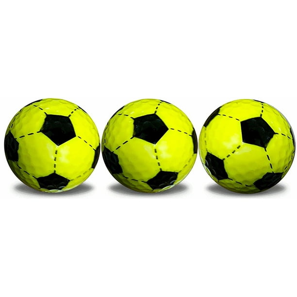 Yellow Soccer Ball Golf Balls 3 Pack by GBM Golf