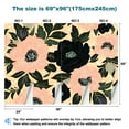 thumbnail image 3 of Peel and Stick Wallpaper Canvas Peach Flowers Black Flowers Green Leaves Botanical Patterns Soft Modern Art Wall Mural Decor Self Adhesive and Removable 69in x 98in, 3 of 8