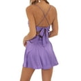 thumbnail image 5 of Womenacute;s Summer Mini Dress, Sleeveless Spaghetti Strap Tie Knot Back Short A-Line Dress, 5 of 6