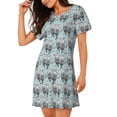 thumbnail image 2 of Vsdgher Motif Loutre de Mer Chemise de Nuit à Manches Courtes pour Femmes Col Rond Mignonne Robe de Nuit Confortable à Volants, 2 of 6