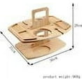 thumbnail image 5 of Portable Wine Table, Compact Foldable Design for Outdoor Picnics, Elegant and Stylish Golden Acacia Wood Cheese Board with Wine Holder, Lightweight and Portable, Sturdy, 5 of 6