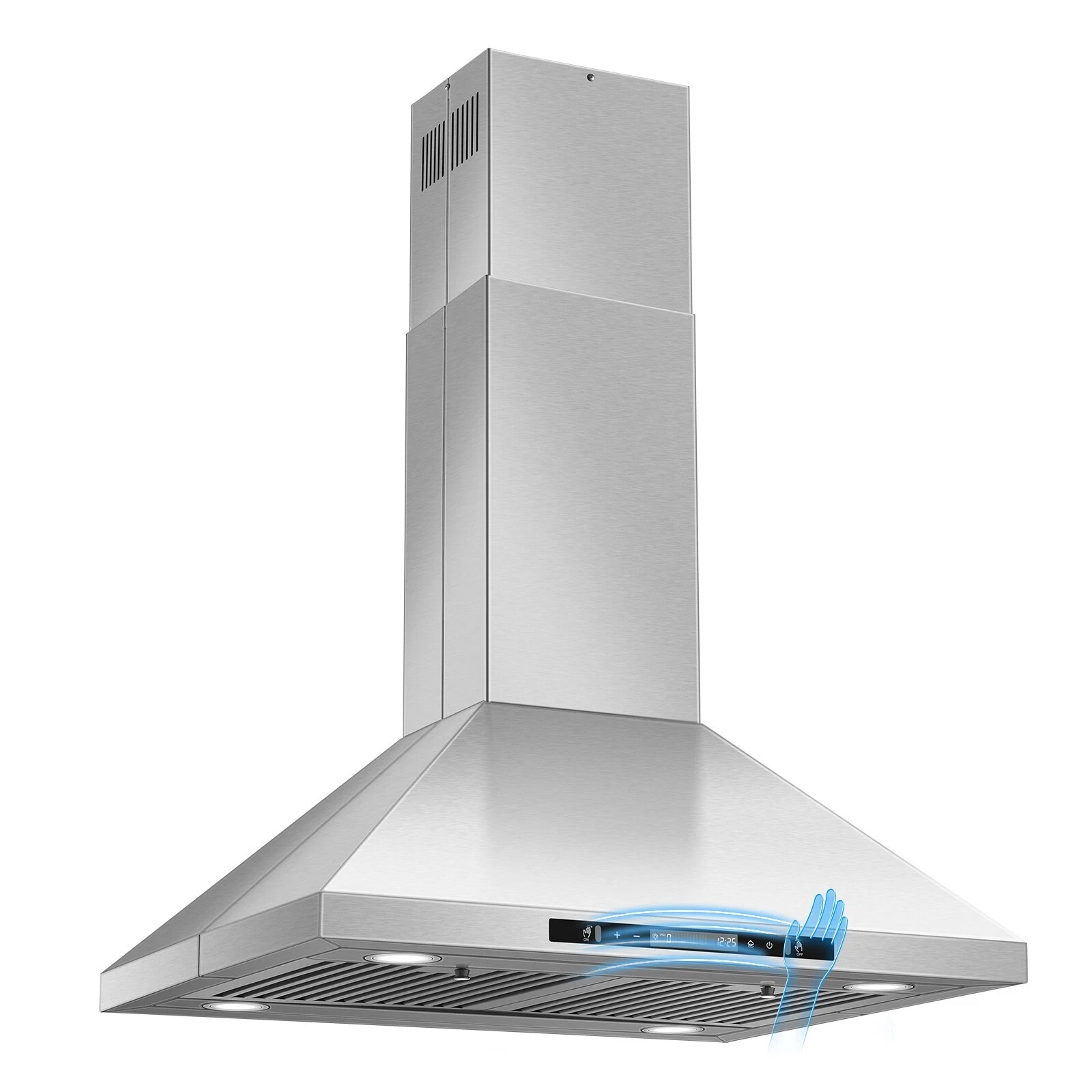 30 inch Island Range Hood 700 CFM Powerful Kitchen Vent Hood with Gesture Sensing & Touch Control 4 LED Lights