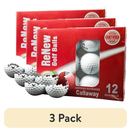 (3 pack) Callaway Chrome Soft White Refinished Golf Balls 12 Pack by GBM Golf – Premium Performance Golf Balls