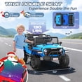 thumbnail image 5 of VIBESPARK 24V 2-Seater XL Ride on Toys with Remote Control for Toddlers, 7AH Battery Powered Ride on Electric Truck Car for Kids w/ Bluetooth, FM Radio, Colored Lights, MP3, Spring Suspension, Blue, 5 of 6