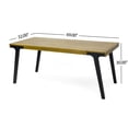 thumbnail image 5 of Light Teak Acacia Wood Outdoor Dining Table Set with 2 Benches, Patio Garden Bistro Set for 6 Persons, 5 of 10