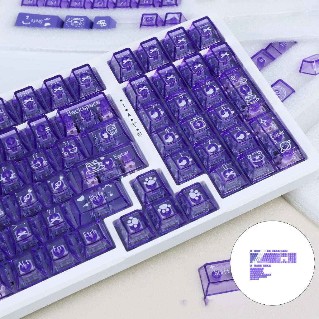 Colored Keycaps High Durability Sublimated Side Print for 61/64/68/82 Gaming Mechanical Keyboards Cap