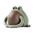 thumbnail image 2 of Té Mascota Rana Estatua Artesanía Bandeja de té Accesorios Encanto Animal Escultura Estatuilla para librería Mesa Centro de mesa Dormitorio Sala de té 83x7x6cm BLESIY Estatuilla de rana, 2 of 8