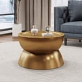 thumbnail image 2 of GDF Studio Sparling Modern Iron Hourglass Coffee Table, Brushed Antique Gold, 2 of 7