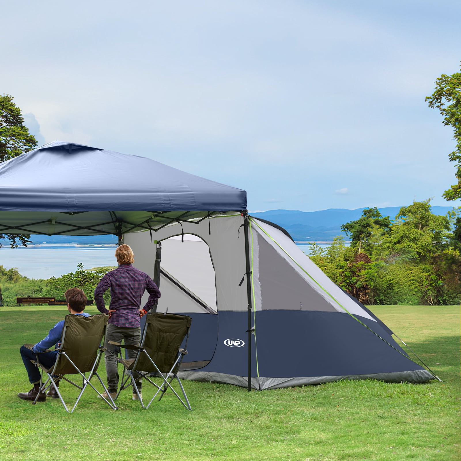 Camping Cube | Pop Up Canopy Side Tent for 10' x 10' Canopies Tent Easy Set Up Gazebo (Canopy/SHELTER NOT Included), Navy Blue
