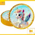 thumbnail image 2 of 24 Pz Plato Cartón Premium Pastelero Fiesta De Cumpleaños Unicornio bebé, 2 of 4