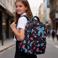 thumbnail image 6 of Pzuqiu Football Bow School Backpack for Girls Large Capacity Black School Bags 17 Inch Back to School Breathable Shoulder Bookbags for Students Teenager Laptop Daypack Age 6-18, 6 of 7