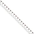 thumbnail image 4 of Sterling Silver Anklet Rhodolite 10 inch mm Garnet, 4 of 8