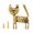1PCS-Aged Color, variant on Abstract Feline Furniture Pull with Face, Raised Tail, and Flower Design for Cabinet Fronts, Wardrobe Fronts, and Drawers
