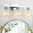 thumbnail image 2 of Bathroom Light Fixtures,3/4/5-Light Modern Vanity Lights with Hammered Glass Shade,Bathroom Wall Lamp for Mirror Kitchen Living Room Hallway Cabinet Porch,E26 Socket, 2 of 6