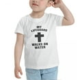 thumbnail image 3 of My Lifeguard Walks On Water Cute Toddler Tshirts for Boys Girls (White, 4T), 3 of 5