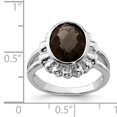 thumbnail image 2 of Primal Silver Sterling Silver Rhodium Checker-cut Smoky Quartz Ring, 2 of 4