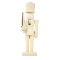 BESTSKY Paintable Nutcracker Unfinished Wooden Nutcracker Doll DIY Adornment Unpainted Nutcracker Soldier