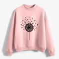 thumbnail image 4 of CEHVOM Mode Femme Décontractée Imprimé Col Rond Ample Manches Longues Hauts Courts Blouse Chandails en Molleton Sans Capuche Liquidation, 4 of 5