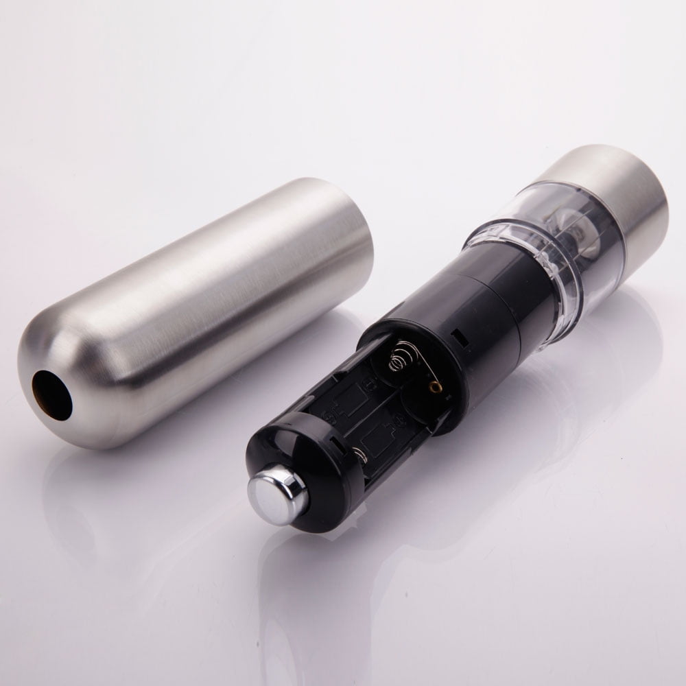 Lowestbest 2pcs Pepper Grinder, Adjustable Fineness Pepper Mills for Home, Spice Grinder for Kitchen, Stainless Steel Electric Automatic Salt Pepper Grinder, Silver Lowestbest 2pcs Pepper Grinder, Adjustable Fineness Pepper Mills for Home, Spice Grinder for Kitchen, Stainless Steel Electric Automatic Salt Pepper Grinder, Silver