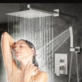 thumbnail image 2 of Shower Faucet Set Brushed Nickel 16" Rainfall Shower Head Combo Valve Kit System, 2 of 15