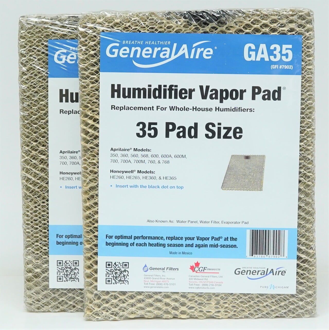 2 PACK Humidifier Water Pad Filters for Aprilaire 600 RP3162 10" x 13" x 1-5/8 