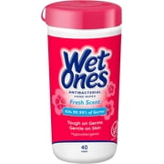 Wet Ones® Antibacterial Hand Wipes, 40 Wipes/Tub