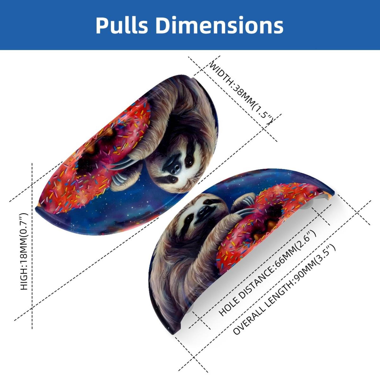 PhooArto 6 Pcs Cup Drawer Pulls, Sloth Donut Galaxy Shell Shape Handles Cabinet Knobs for Dresser Cupboard Closet Wardrobe with Screws