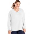 thumbnail image 2 of Just My Size Tee-Shirt à Manches Longues Col en V pour Femmes, 3X, Blanc, 2 of 2