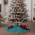 thumbnail image 4 of Rateoe Funny Cat Blue Pattern Christmas Tree Skirt with Ties , Christmas Tree Decorations, Farmhouse Christmas Decor Xmas Holiday Decorations-36", 4 of 6