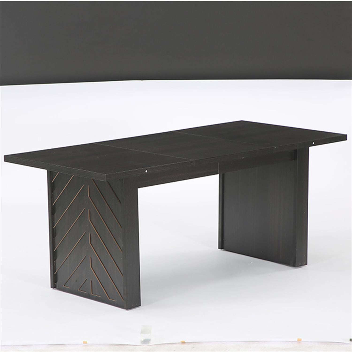 Demi Bonn 70" Rectangular Kitchen Table for 6 People, Modern Dining Table for Dining Room, Home Office, Living Room Furniture, Black