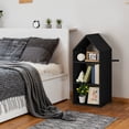 thumbnail image 6 of 3th Floor Corner Bookshelf 35.4inch tall N-shaped bookcase Open Etagere Bookcase Freestanding Wood Grain Bookcase Streamlined Bookcase Industrial Storage Bookcase Suitable for living room, home, 6 of 9