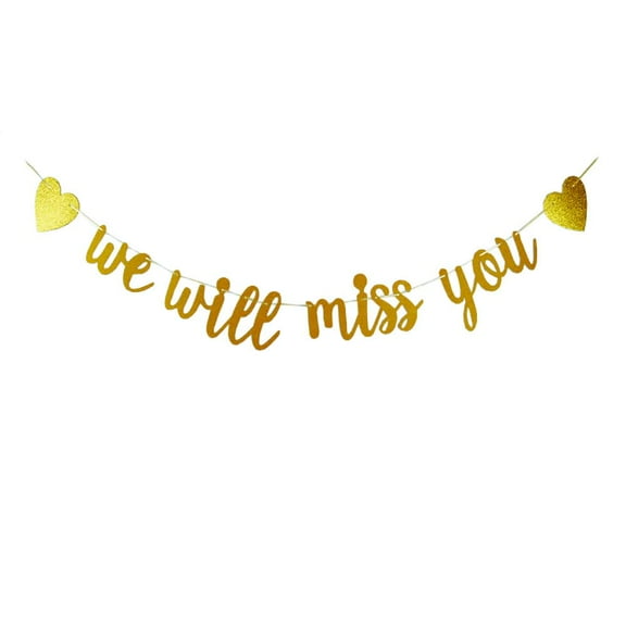 We Will Miss You Banner for Retirement Farewell Going Away Party Decorations
