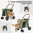 thumbnail image 5 of AOPEC Medium Dog Stroller, Dual Entry One-Touch Folding,Small and Medium Pet Stroller,360° Rotating Front Wheels,70 lbs Weight Capacity for Outdoor Travel and Elderly Dogs - Green, 5 of 7