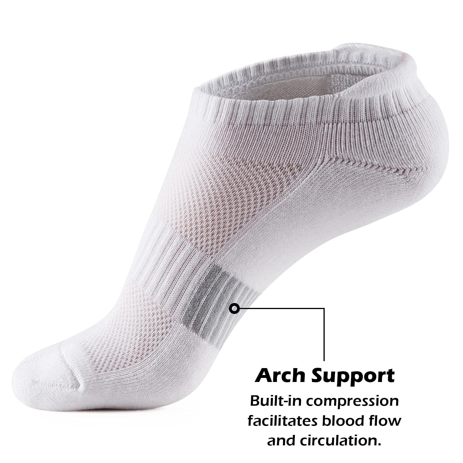 Wancir Running Ankle Socks for Women Athletic Cotton Cushioned 5 Pairs Workout No Show Socks Women