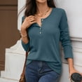 thumbnail image 4 of EDFBUYKRS Womens Loose Blouse Long Sleeve V Neck Button Down T Shirts Tie Front Knot Casual Tops Xl, 4 of 8