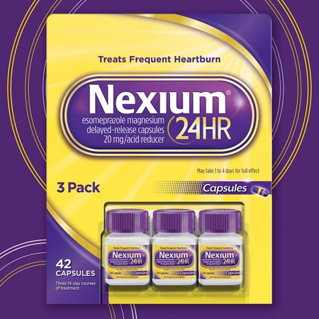 Nexium 24HR 42 Capsules Esomeprazole 20 mg. Delayed Release