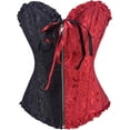 thumbnail image 1 of Women Classic Zipper Lace-up Floral Burlesque Basque Bustier - Suitable For Event Overbust, 1 of 4