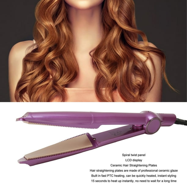 2 in 1 Hair Straightener Negative Ion Ceramic Glaze Quick Heat Flat Iron Hair Straightener Curler US Plug 100 240V