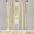 thumbnail image 3 of Ambesonne Geometric Curtains, Abstract Modern Lines, Pair of 28"x95", Dark Sand Brown and White, 3 of 5