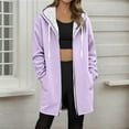 thumbnail image 2 of Atogsazn Womens Fleece Lined Jacket Casual Full Zip Long Sleeve Hooded Coat Winter Warm Soft Tops Clothing Outerwear Multicolor S Fashion, 2 of 5