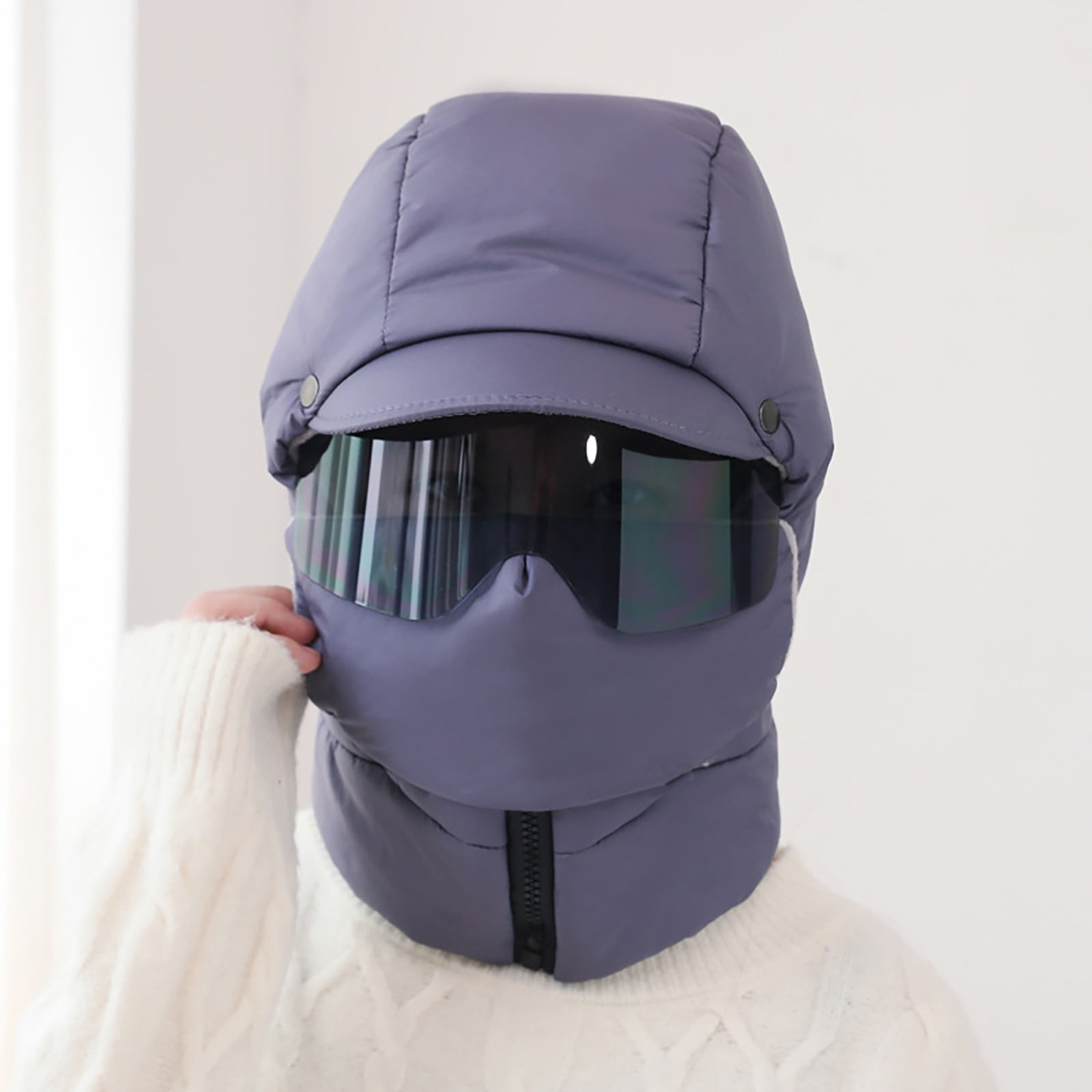 ddioayh Windproof Full Cover Outdoor Riding Mask with Glasses,Winter Mask Ski Hat Warm for Women Men,Riding