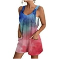 thumbnail image 2 of LEBONYARD Womens Shorts High Waist,Women's Summer Comfortable Casual Suspender Printing Shorts Pocket Jumpsuit Shorts, 2 of 7