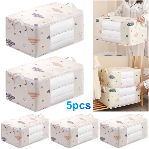 Almacenamiento Edredones Caja Ropa Duradera para Cama (L Beige)