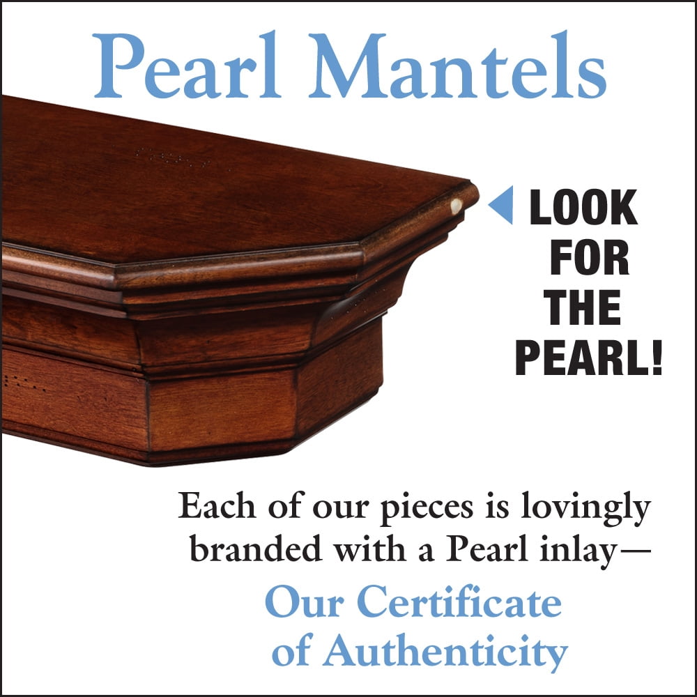 Pearl Mantels Lindon Traditional Premium Wood Mantel Shelf, Lightly Distressed Cherry Finish, 60"L x 10"D x 7"H