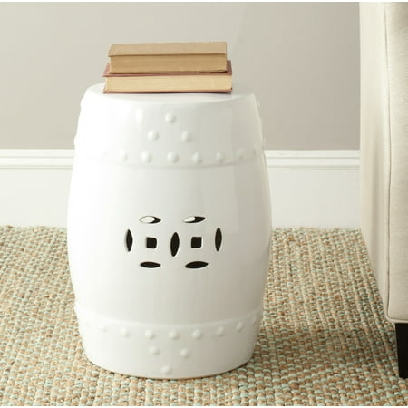 Safavieh Modern Ming Indoor/Outdoor Ceramic Garden Patio Stool, White