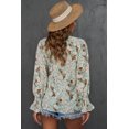 thumbnail image 1 of ABPHQTO Blusa con botones y cuello en V con estampado floral verde para mujer, 1 of 5