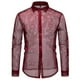 thumbnail image 2 of Blusa y camisa de manga larga con cuello vuelto para hombre, informal, a la moda, con botones sólidos, de poliéster, de manga larga y cuello vuelto., 2 of 9