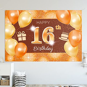 Happy 19th Birthday Backdrop Banner Decor Orange Glitter Dots 19 Years Old Birthday Party Theme Decorations For Girls Boys Supplies Walmart Com