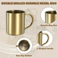 thumbnail image 3 of 2 Piezas de Tazas de Café de Metal, Tazas de Té y Café de Metal de 6.8 Onzas con Mangos para Bebidas Frías o Calientes (Dorado), 3 of 7